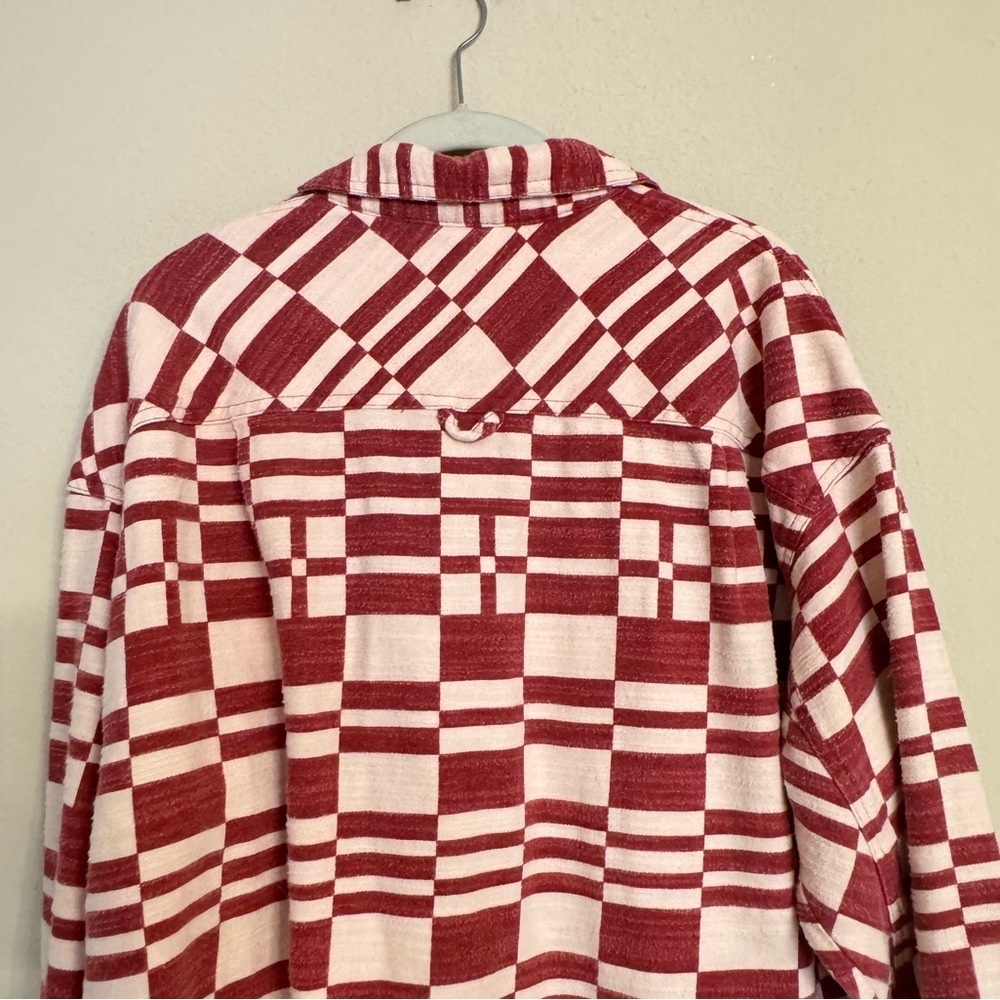 Urban Outfitters BDG Caleb Crop Flannel Shirt Jacket Sz XS Red White Cotton - Picture 9 of 16